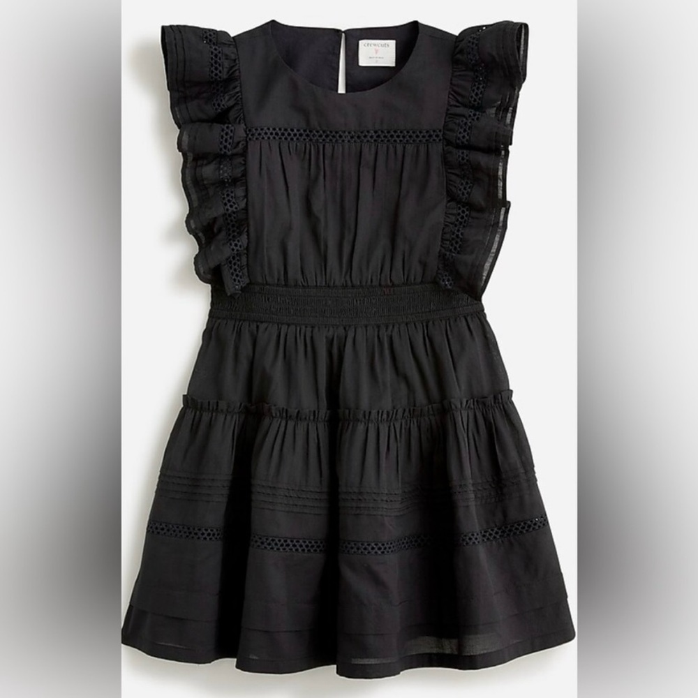 J. Crew Black Ruffle Sleeve Kids Dress